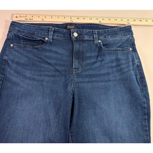 NYDJ Marilyn Province Straight Jean Blue Lift Tuck Technology Medium Wash SZ 16 - Picture 9 of 12